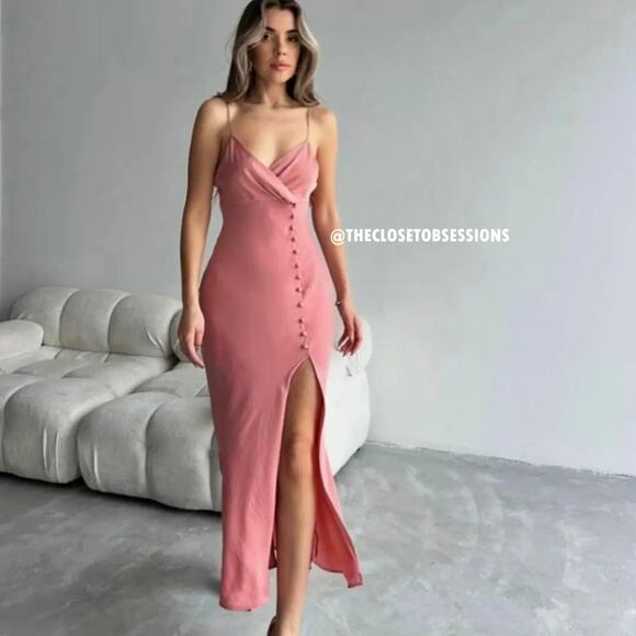 ZARA BLOGGER FAVE!!! V-Neck Dress with Slit NWT - Picture 8 of 16